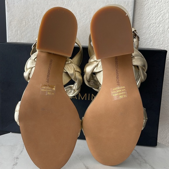Rebecca Minkoff New Candance Gold Heels Size 10.5 - Picture 5 of 5